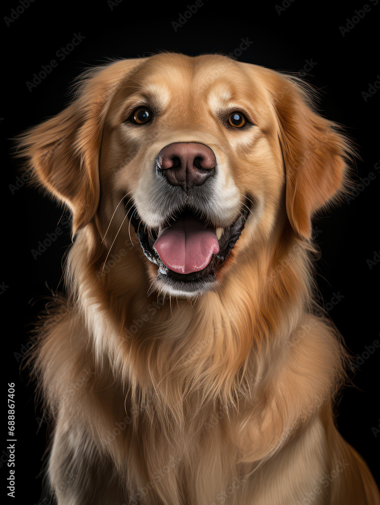 Golden Retriever Dog Studio Shot on Clear Isolated Background, Generative AI Golden Retriever Dog Studio Shot on Clear Isolated Background, Generative AI