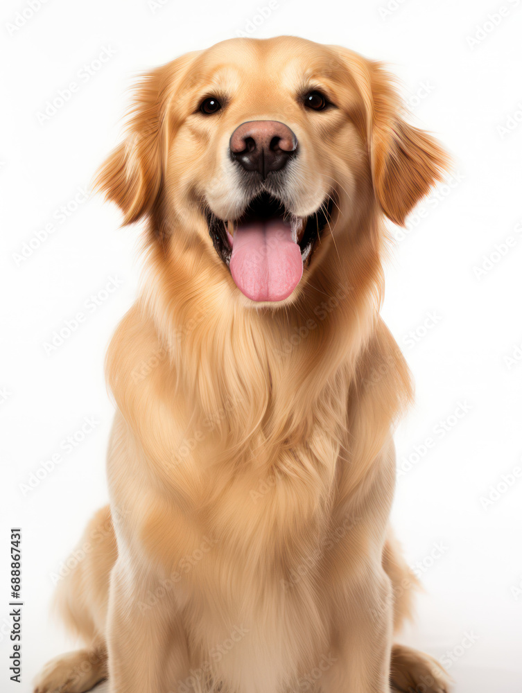 Golden Retriever Dog Studio Shot on Clear Isolated Background, Generative AI Golden Retriever Dog Studio Shot on Clear Isolated Background, Generative AI