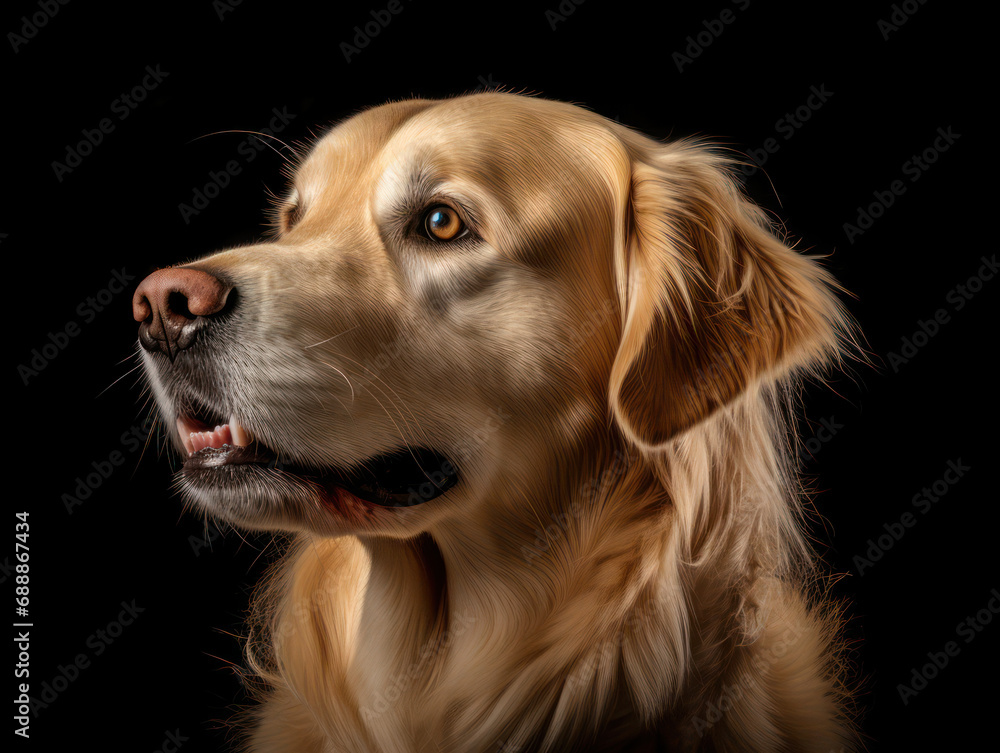Golden Retriever Dog Studio Shot on Clear Isolated Background, Generative AI Golden Retriever Dog Studio Shot on Clear Isolated Background, Generative AI