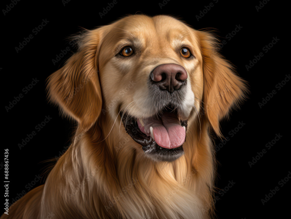 Golden Retriever Dog Studio Shot on Clear Isolated Background, Generative AI Golden Retriever Dog Studio Shot on Clear Isolated Background, Generative AI