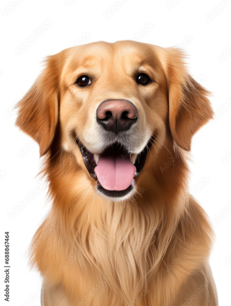 Golden Retriever Dog Studio Shot on Clear Isolated Background, Generative AI Golden Retriever Dog Studio Shot on Clear Isolated Background, Generative AI