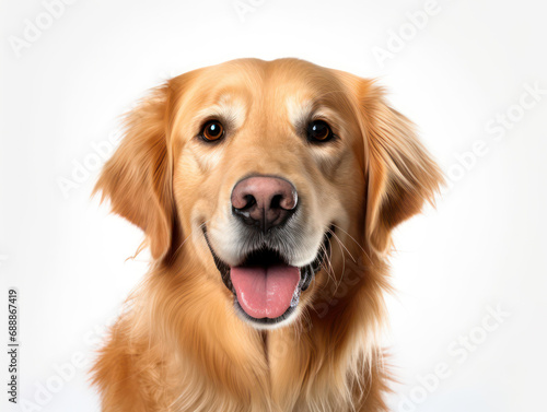 Golden Retriever Dog Studio Shot on Clear Isolated Background, Generative AI