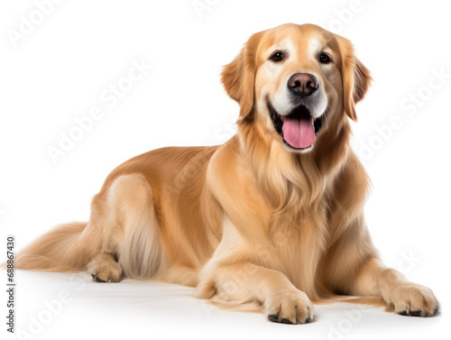Golden Retriever Dog Studio Shot on Clear Isolated Background, Generative AI © Vig