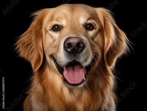 Golden Retriever Dog Studio Shot on Clear Isolated Background  Generative AI