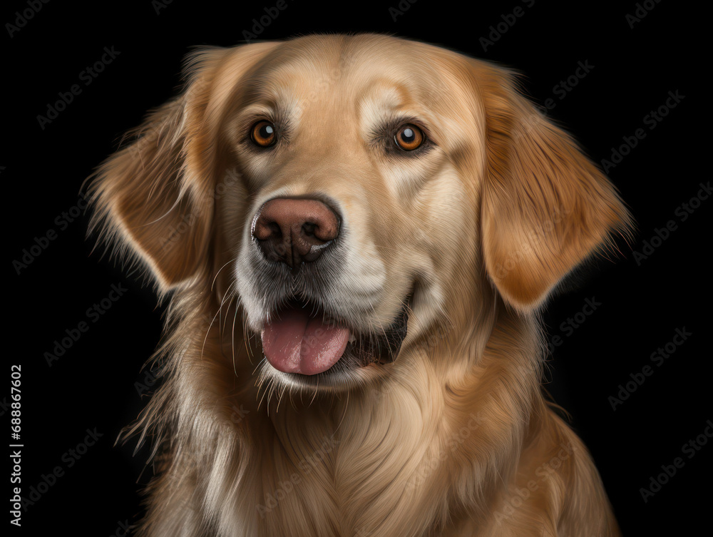 Golden Retriever Dog Studio Shot on Clear Isolated Background, Generative AI