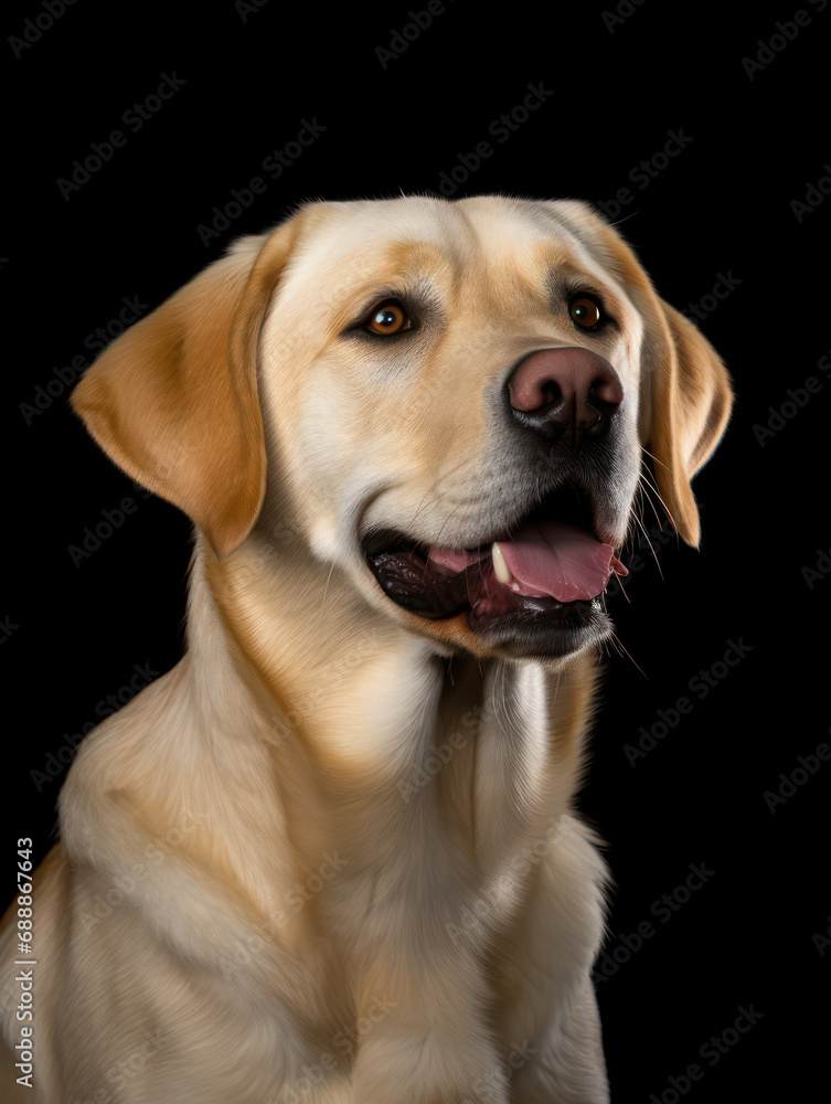 Labrador Retriever Dog Studio Shot on Clear Isolated Background, Generative AI