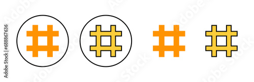 Hashtag icon set for web and mobile app. hashtag sign and symbol