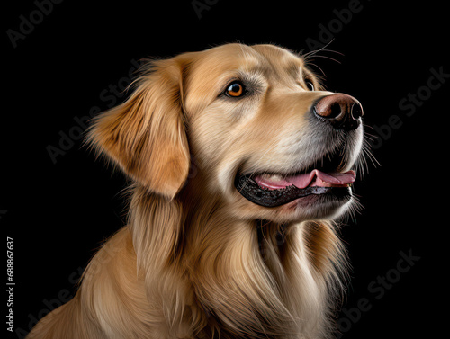 Golden Retriever Dog Studio Shot on Clear Isolated Background  Generative AI