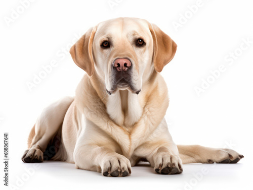 Labrador Retriever Dog Studio Shot on Clear Isolated Background, Generative AI