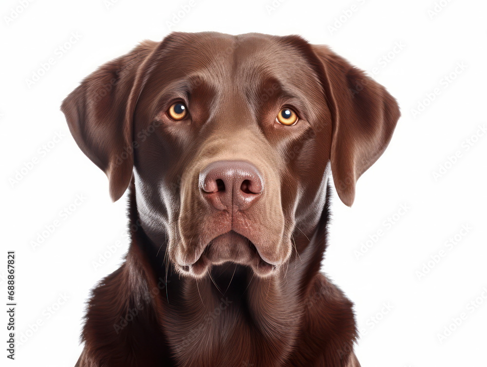 Labrador Retriever Dog Studio Shot on Clear Isolated Background, Generative AI