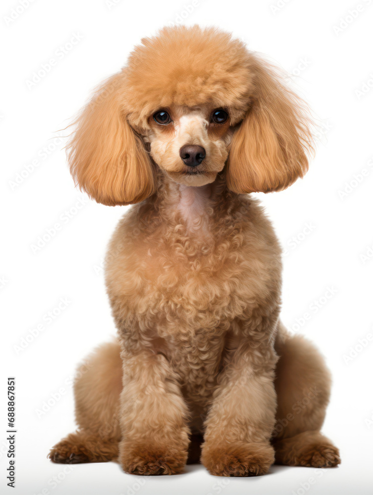 Poodle Dog Studio Shot on Clear Isolated Background, Generative AI Poodle Dog Studio Shot on Clear Isolated Background, Generative AI