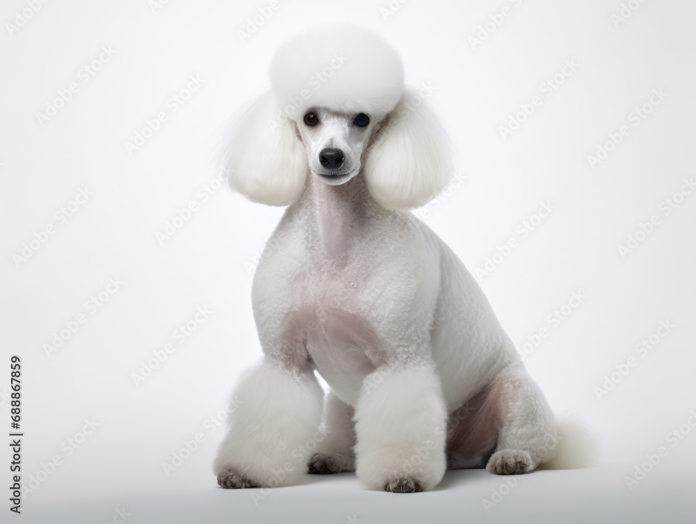 Poodle Dog Studio Shot on Clear Isolated Background, Generative AI Poodle Dog Studio Shot on Clear Isolated Background, Generative AI