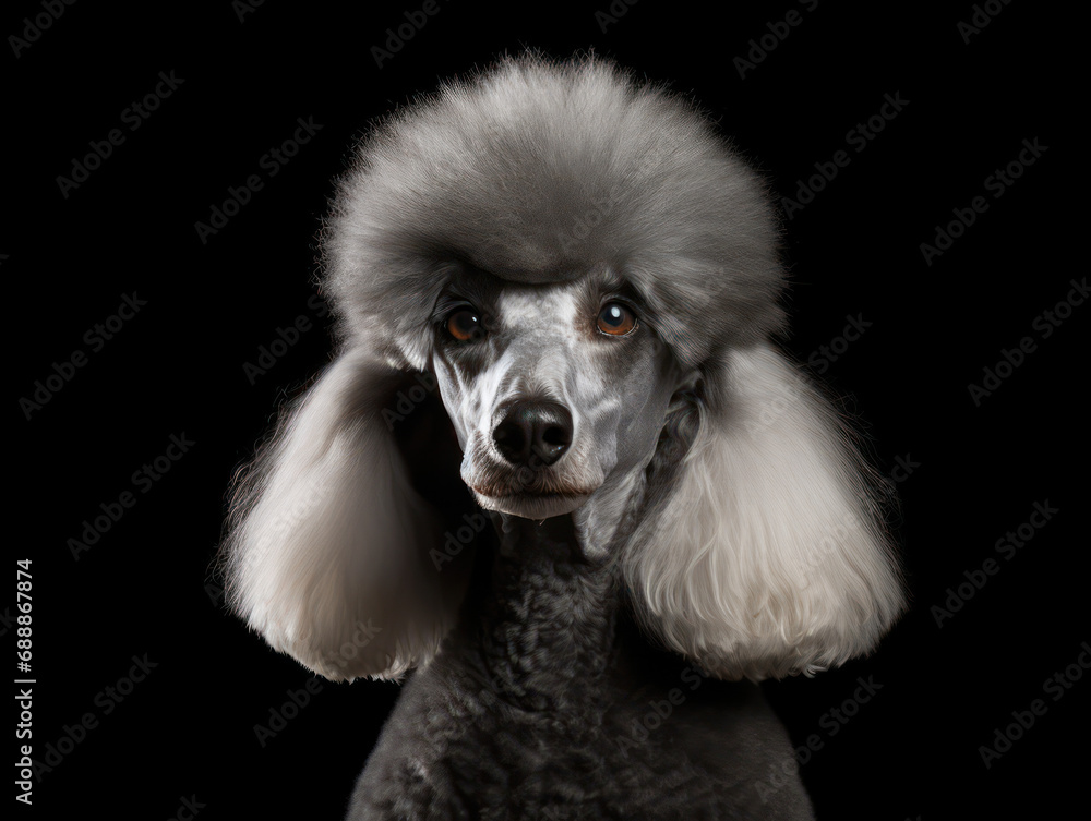 Poodle Dog Studio Shot on Clear Isolated Background, Generative AI Poodle Dog Studio Shot on Clear Isolated Background, Generative AI