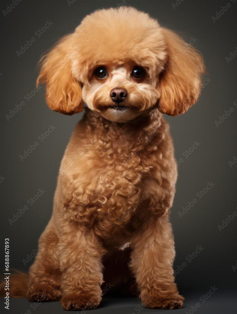 Poodle Dog Studio Shot on Clear Isolated Background, Generative AI Poodle Dog Studio Shot on Clear Isolated Background, Generative AI