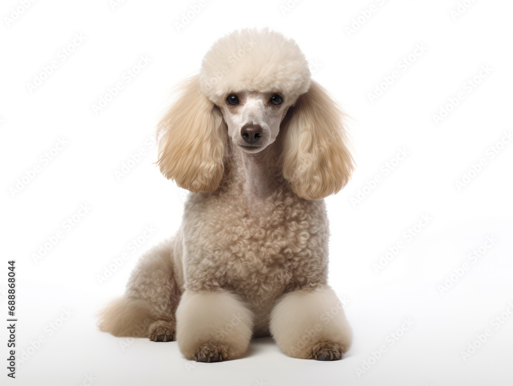Poodle Dog Studio Shot on Clear Isolated Background, Generative AI Poodle Dog Studio Shot on Clear Isolated Background, Generative AI
