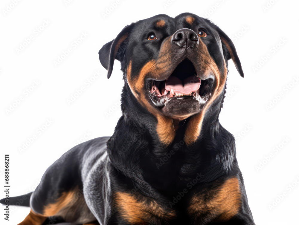 Fototapeta premium Rottweiler Studio Shot on Clear Isolated Background, Generative AI