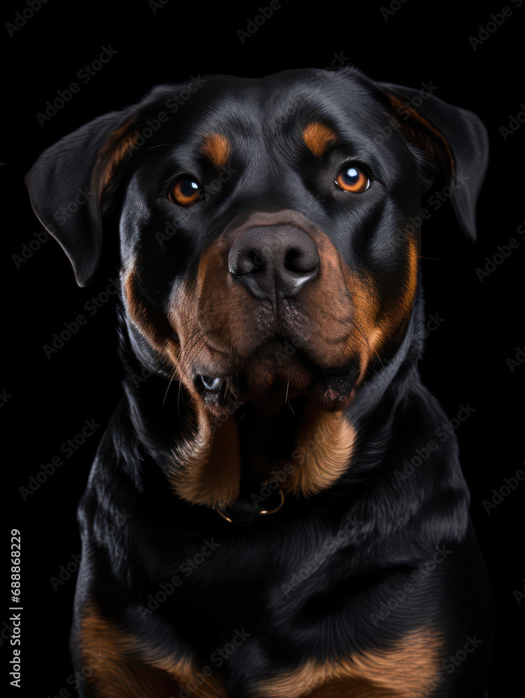 Rottweiler Studio Shot on Clear Isolated Background, Generative AI