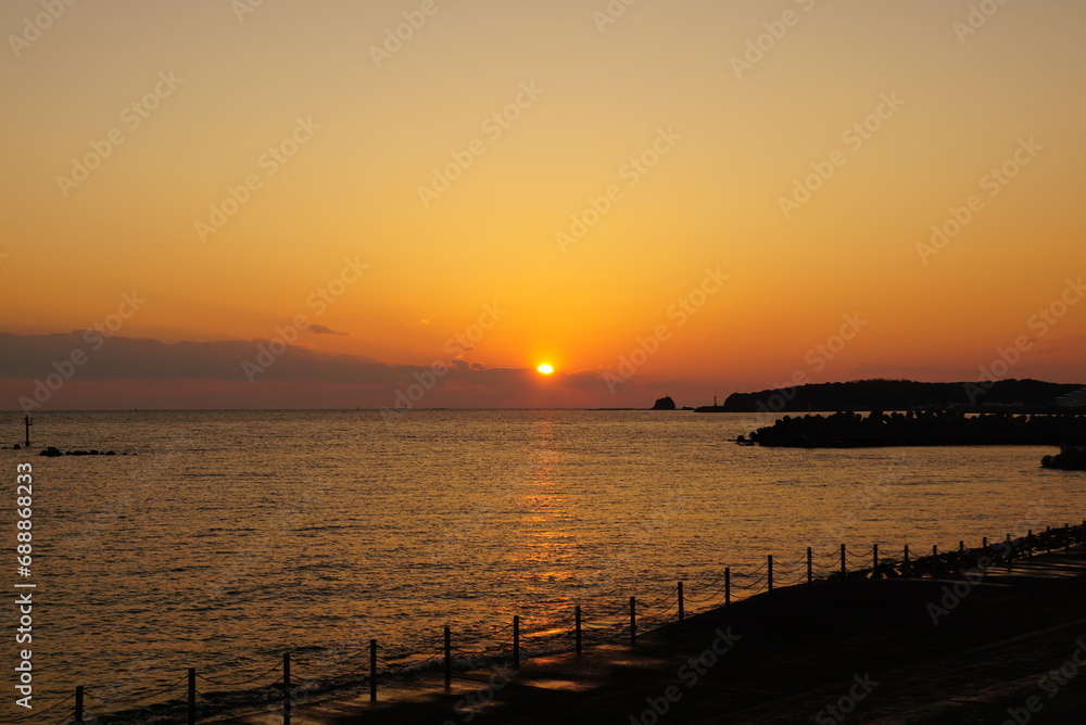 扇ヶ浜夕景