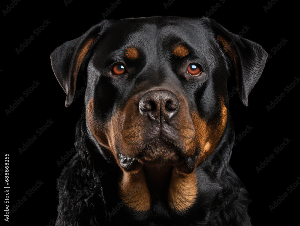 Rottweiler Studio Shot on Clear Isolated Background, Generative AI