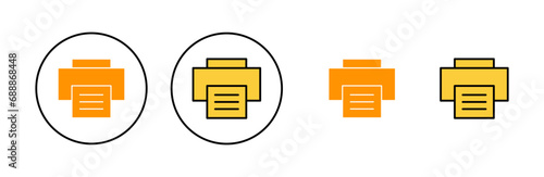 Print icon set for web and mobile app. printer sign and symbol