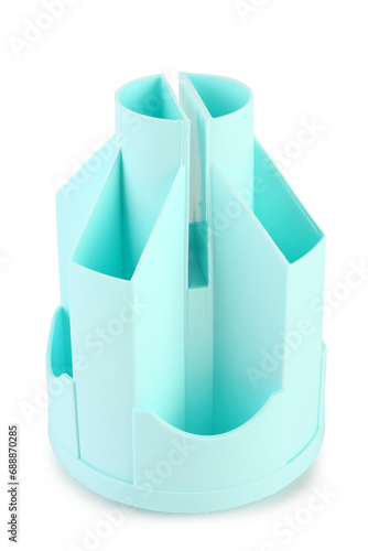 Empty light blue plastic de...