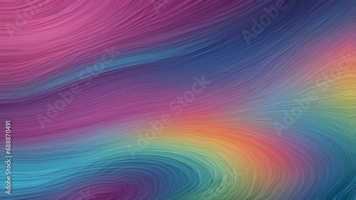 Abstract colorful background with lines. Dynamic wave motion animation with rainbow color background.