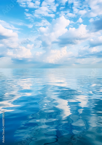 A view of a lake with clear water and clouds  trees in the background  nature landscapes  ethereal cloudscapes  Sky and clouds reflected in the lake.