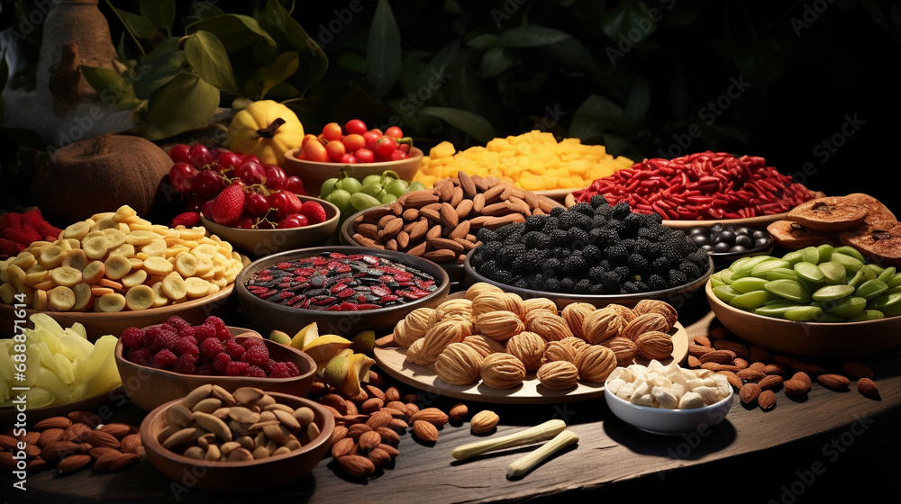 Fototapeta premium dried fruits and nuts