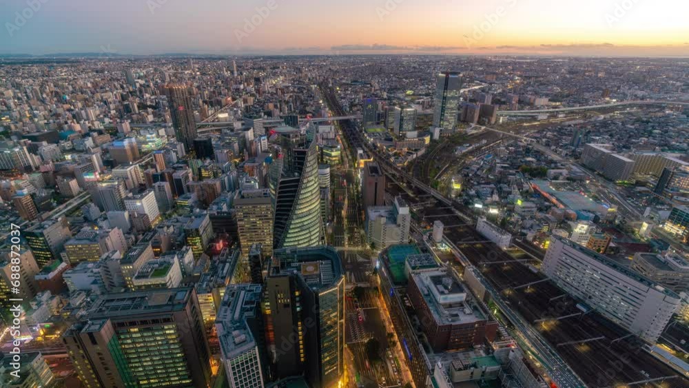 Timelapse video of Nagoya in Japan from sunset to night Timelapse video of Nagoya in Japan from sunset to night