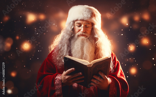 papai noel segurando a biblia, sentido do natal  photo