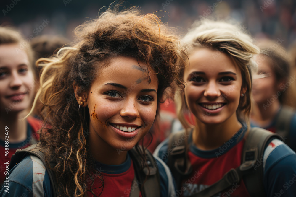 Fototapeta premium Picture of beautifule teenage girl after game