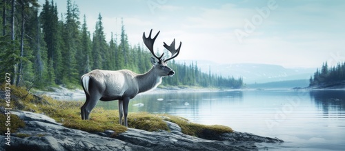 Canadian wilderness hosts caribou. © AkuAku