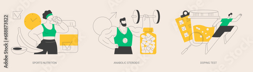Sports supplements abstract concept vector illustrations.