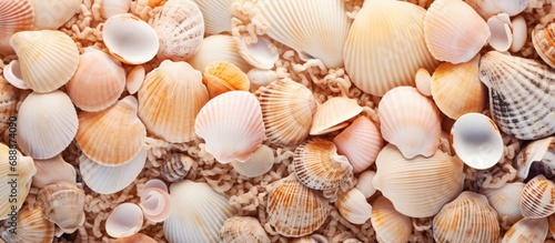Pile of hollow seashells photo