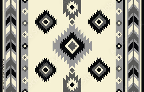 Ethnic tribal Aztec black and white background. tribal arrow pattern, folk embroidery, tradition geometric Aztec ornament. Tradition Native and Navaho design for fabric, textile, print, rug, paper