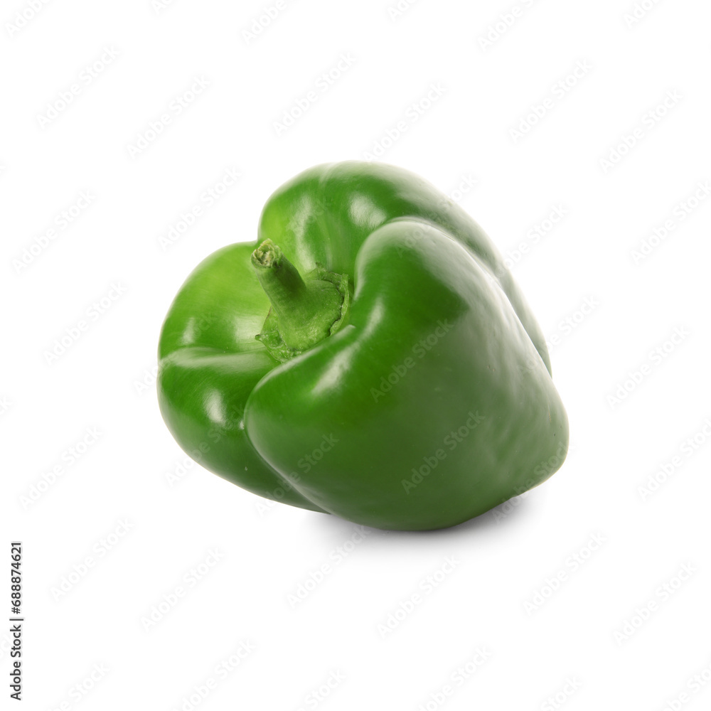 Fresh green bell pepper isolated on white background Fresh green bell pepper isolated on white background