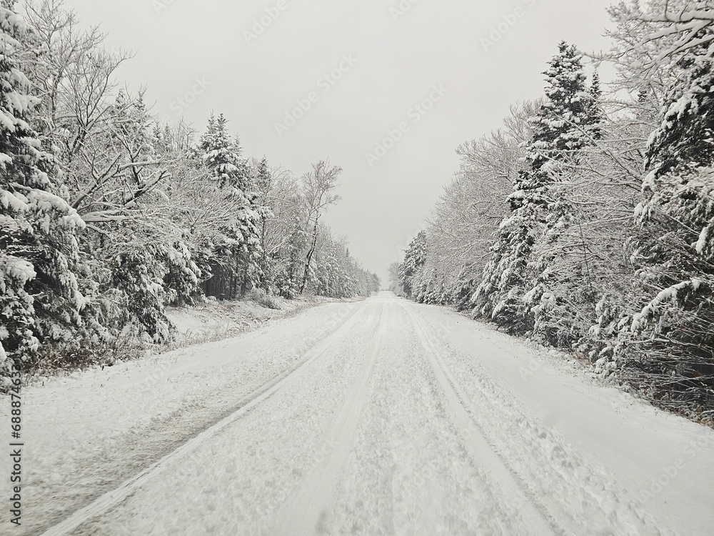 Obraz premium Snowy road