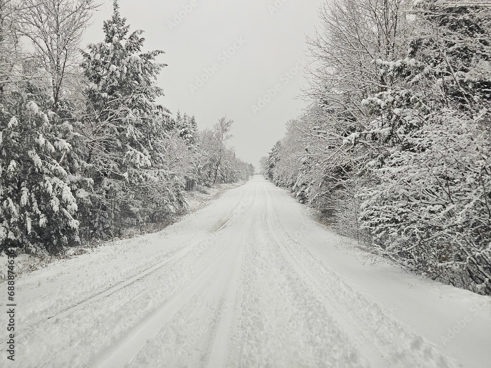 Obraz premium snow covered road