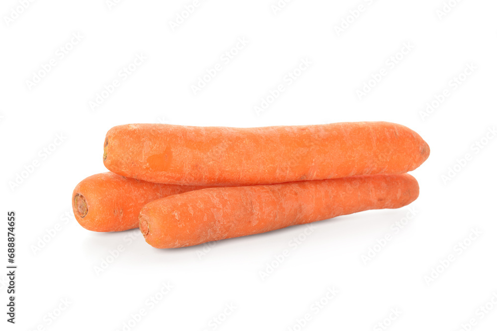 Fresh carrots isolated on white background Fresh carrots isolated on white background
