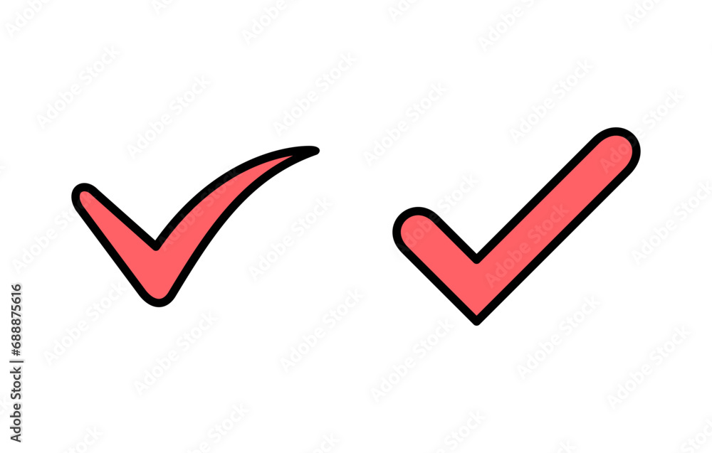 Check mark icon set illustration. Tick mark sign and symbol Check mark icon set illustration. Tick mark sign and symbol