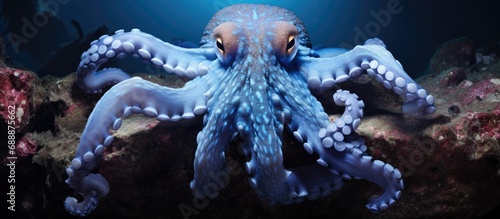 Blue octopus discovered beneath jetty in Edithburgh, South Australia. photo