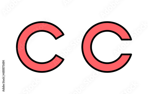 Copyright icon set illustration. copyright sign and symbol