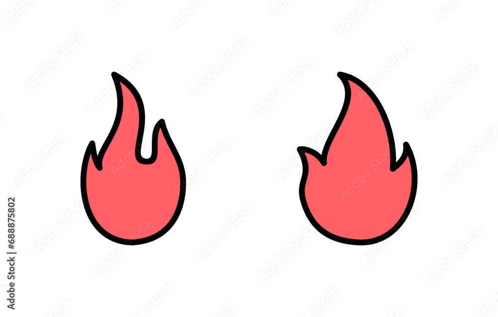 Fire icon set illustration. fire sign and symbol Fire icon set illustration. fire sign and symbol