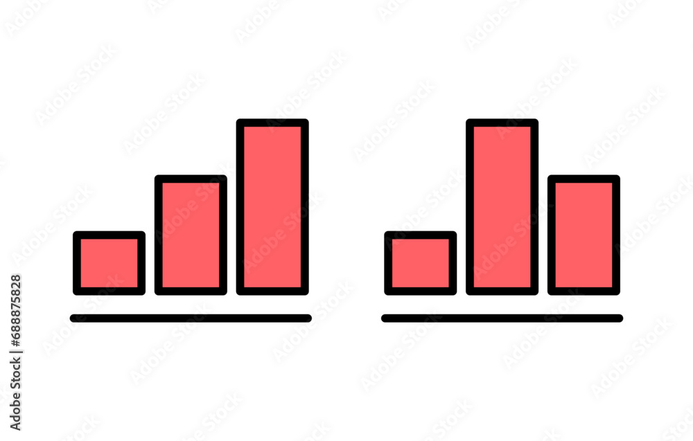 Growing graph Icon set illustration. Chart sign and symbol. diagram icon Growing graph Icon set illustration. Chart sign and symbol. diagram icon