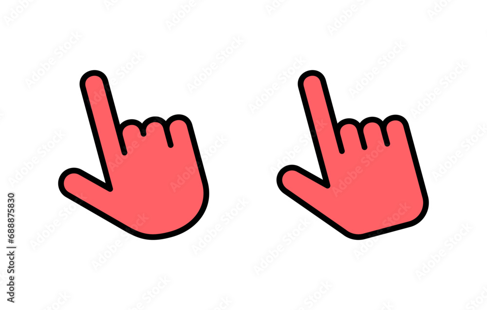 Hand cursor icon set illustration. cursor sign and symbol. hand cursor icon clik Hand cursor icon set illustration. cursor sign and symbol. hand cursor icon clik