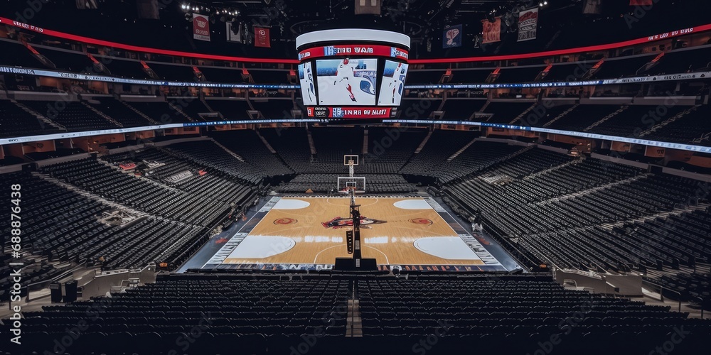 Obraz premium The biggest Basketball court arena stadium. Sport arena