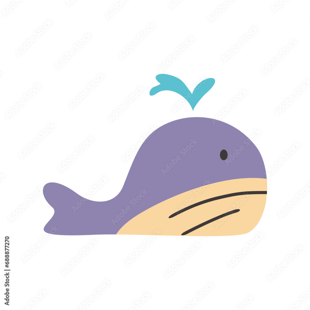 Obraz premium Whale Flat Illustration