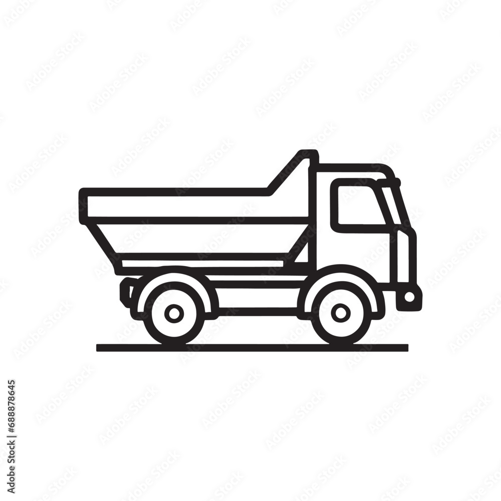 line illustration of dump truck