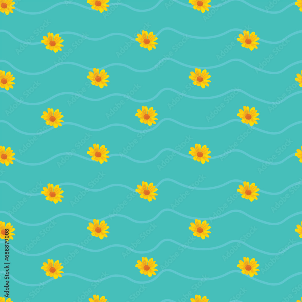 beautifull yellow daisy seamless pattern beautifull yellow daisy seamless pattern