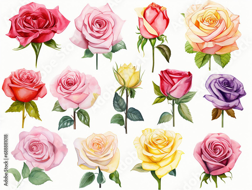 invitation postcard date valentine petal rose watercolor wedding label romantic birthday  © shabanashoukat49